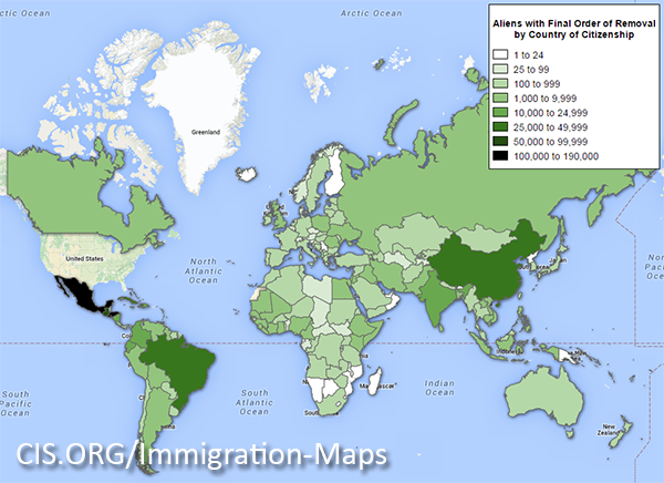 Non-deported illegal aliens by country of citizenship