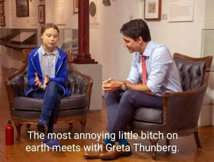 The most annoying little bitch on earth meets with Greta Thunberg
