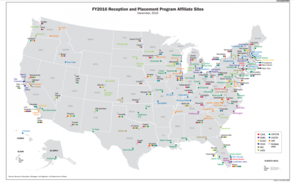 FY 2016 refugee placement affiliate sites