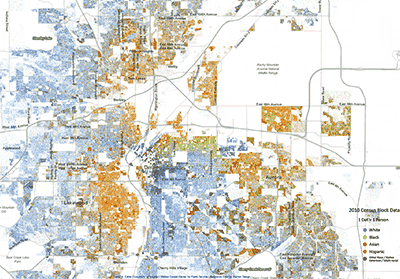 map racial dot colorado range front population interactive dots july