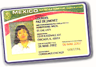 Mexican matricula consular ID card