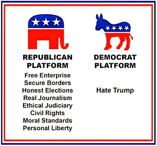 Democrat platform - hate Trump