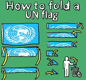 how to fold a UN flag