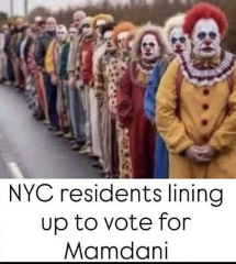 Lining up to vote for mamdani