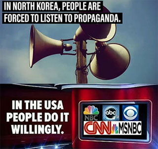 In America people listen to propaganda willingly