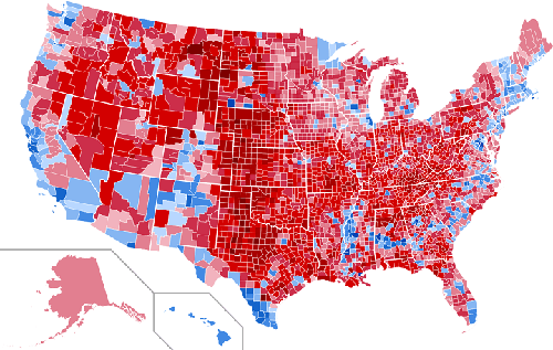 2016 electoral votes by county