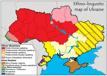 Ethno linguistic map of Ukraine