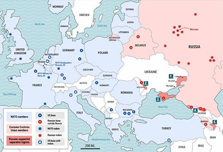 Military and nuclear bases in Europe and Russia