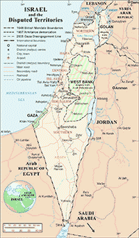 Israel and disputed territories - wikipedia commons