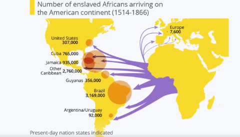 slaves shipped to the New World