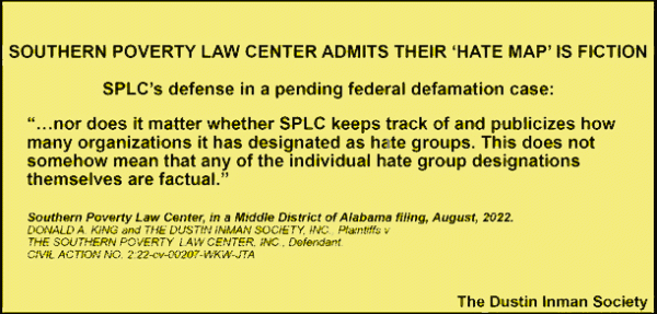 Southern Poverty Law Center Admits Their Hate Map is Fiction