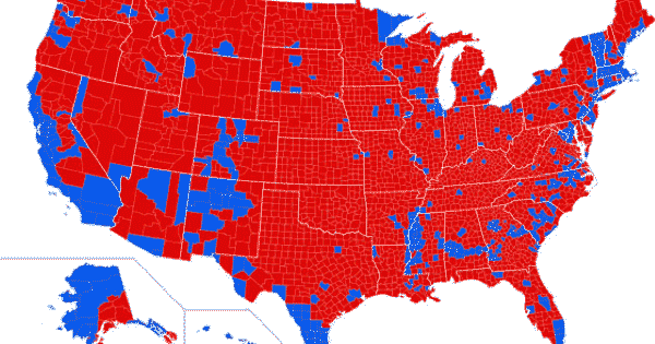 2016 basic electoral map by county