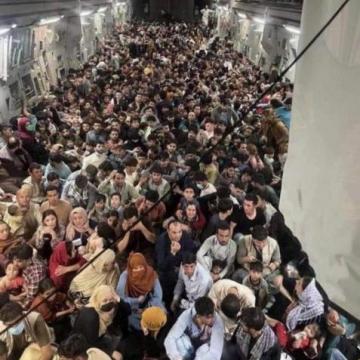 One of the flights out of Kabul